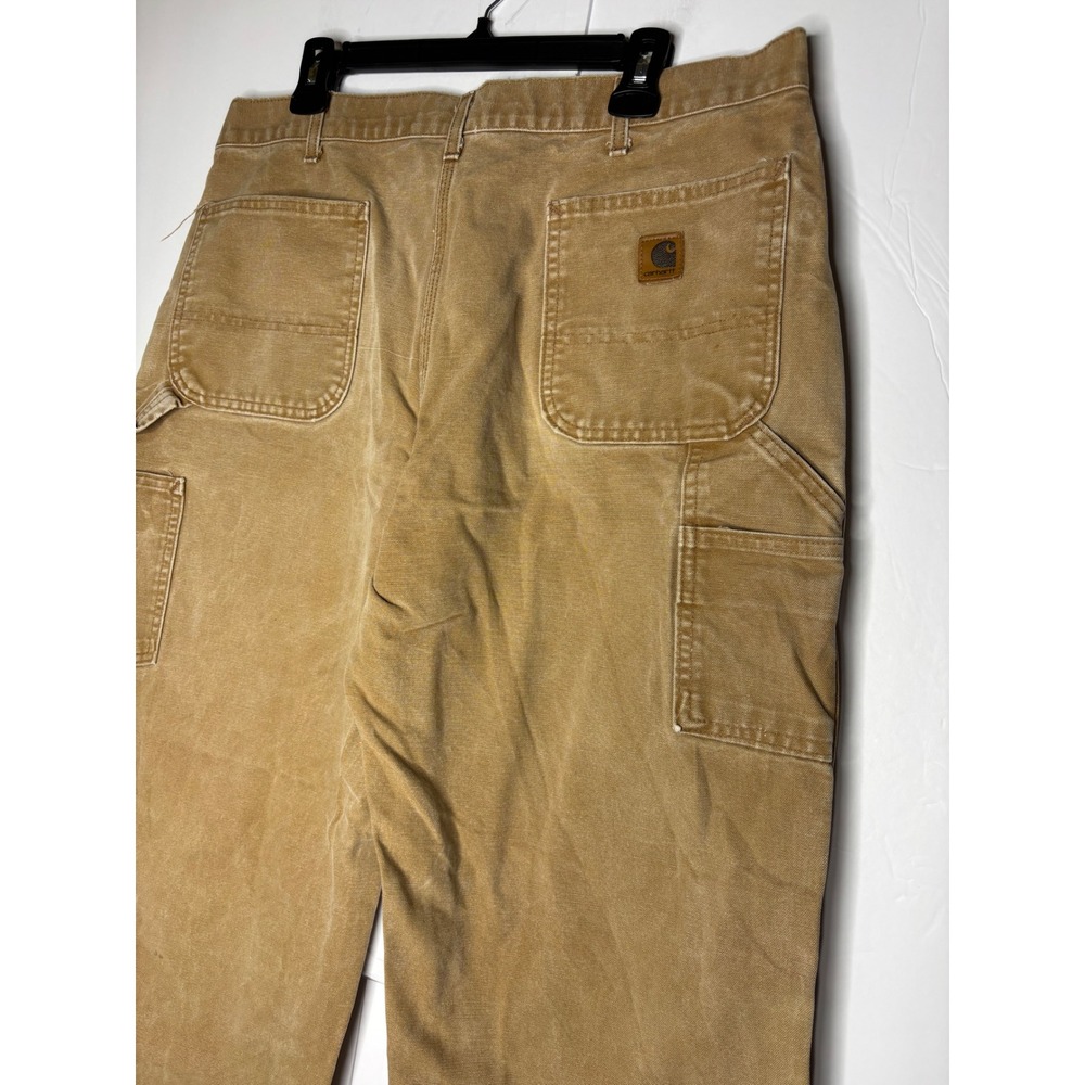 Carhartt B11 BRN Mens‎ Brown Washed Duck Canvas Dungaree Carpenter Pants 38x30 - Picture 2 of 6